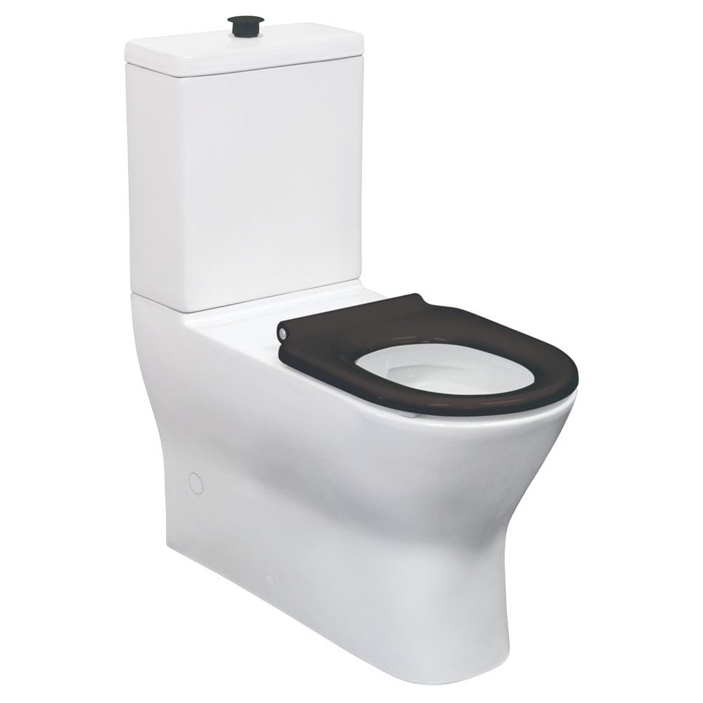 Fienza Delta Care Back-to-Wall Toilet Suite, Black Seat