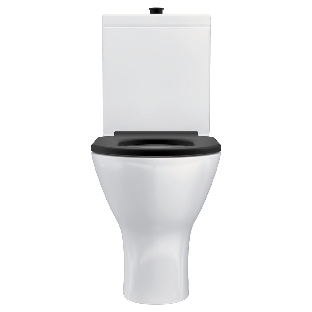 Fienza Delta Care Back-to-Wall Toilet Suite, Black Seat
