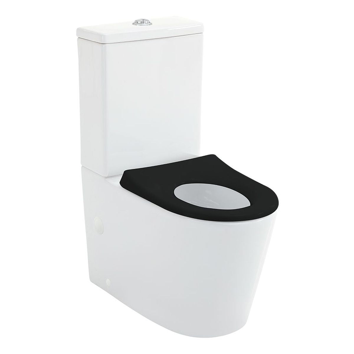 Fienza Isabella Junior Tornado Flush Back-to-Wall Toilet Suite, Black Seat with Anti-Vandal Kit