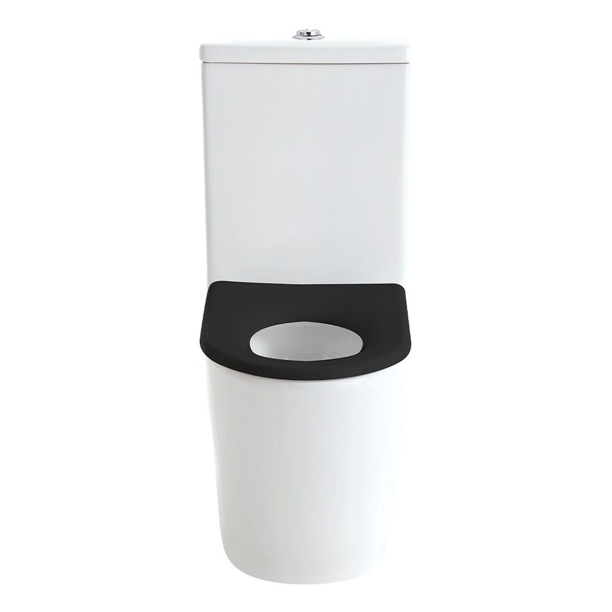 Fienza Isabella Junior Tornado Flush Back-to-Wall Toilet Suite, Black Seat with Anti-Vandal Kit