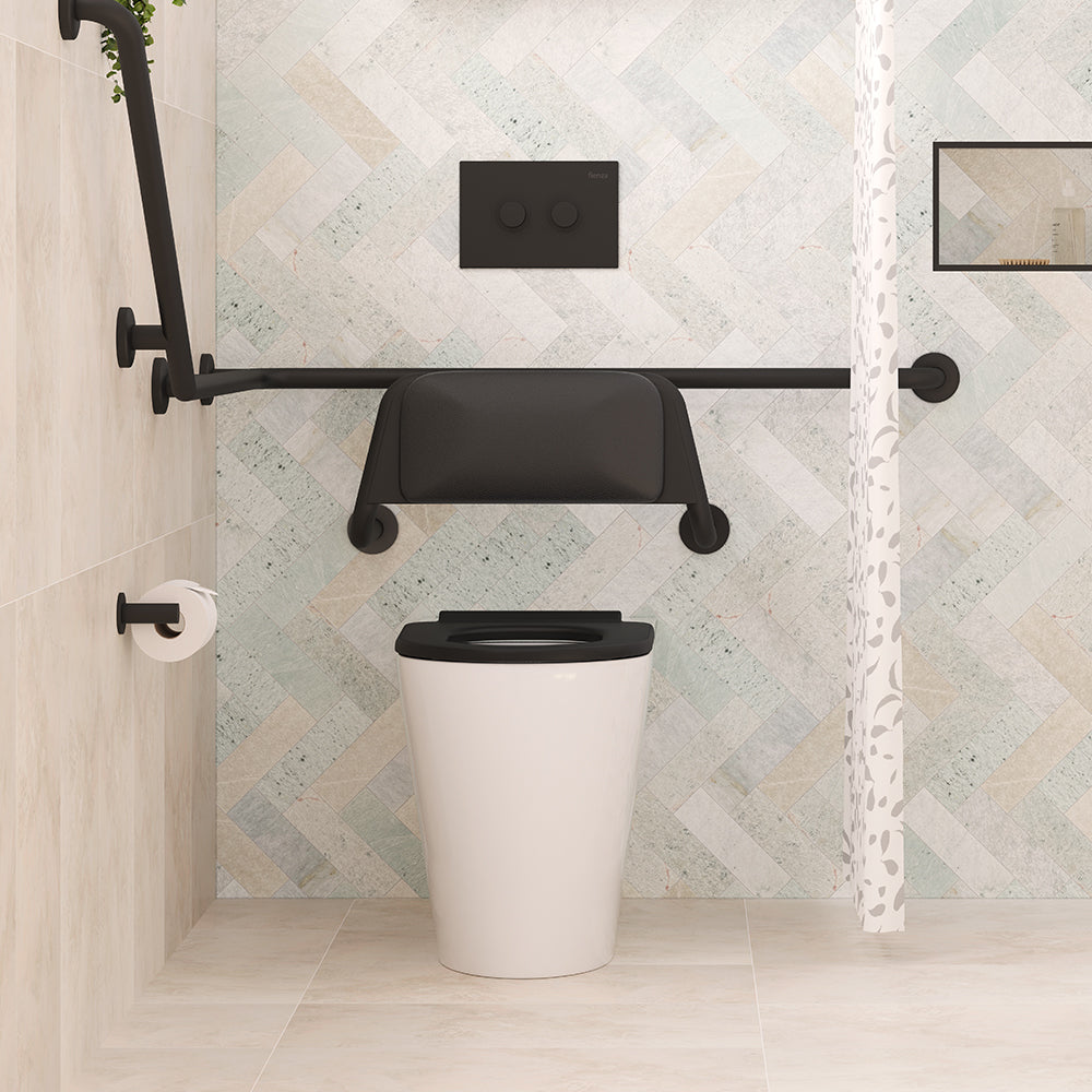 Fienza Isabella Care Wall-Faced Toilet Suite with Black Seat