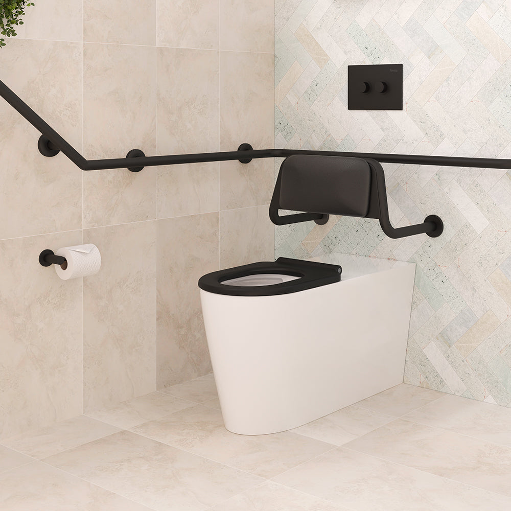 Fienza Isabella Care Wall-Faced Toilet Suite with Black Seat