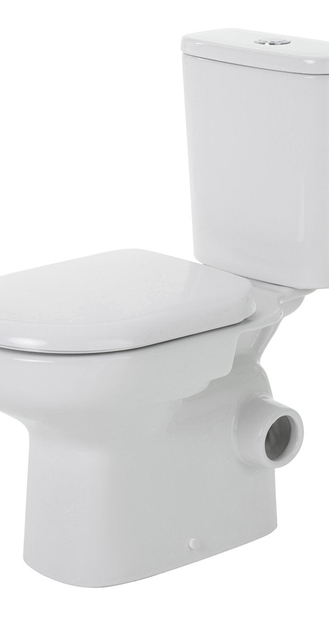 Fienza Petra Close-Coupled Toilet Suite, Right Skew Trap, Gloss White