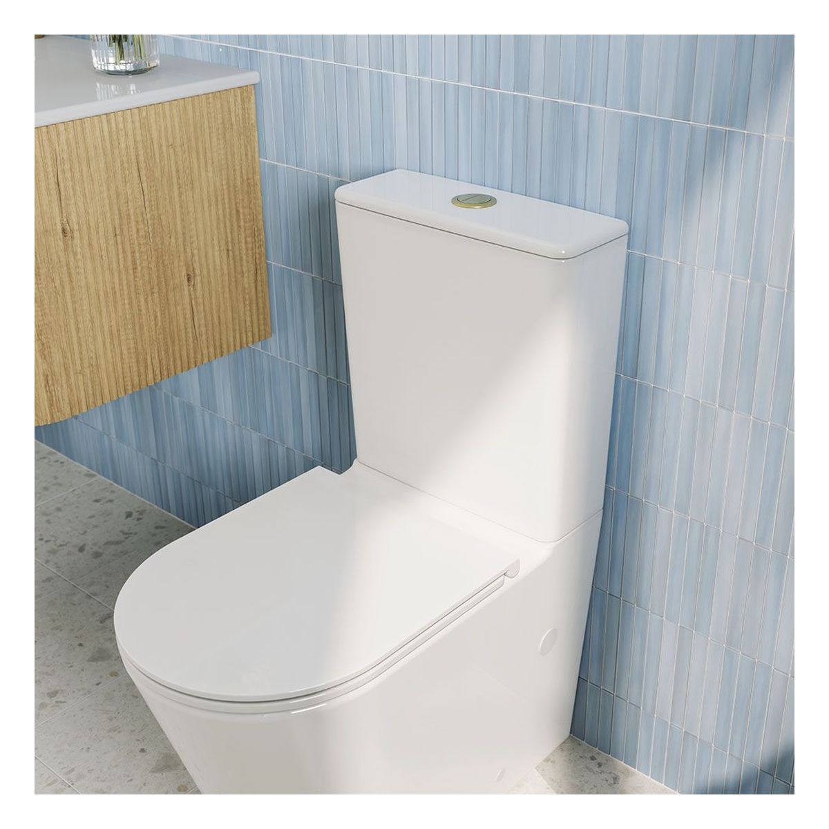 Tono Tornado Flush Slim Cistern Back-to-Wall Toilet Suite, Gloss White with Slim Seat
