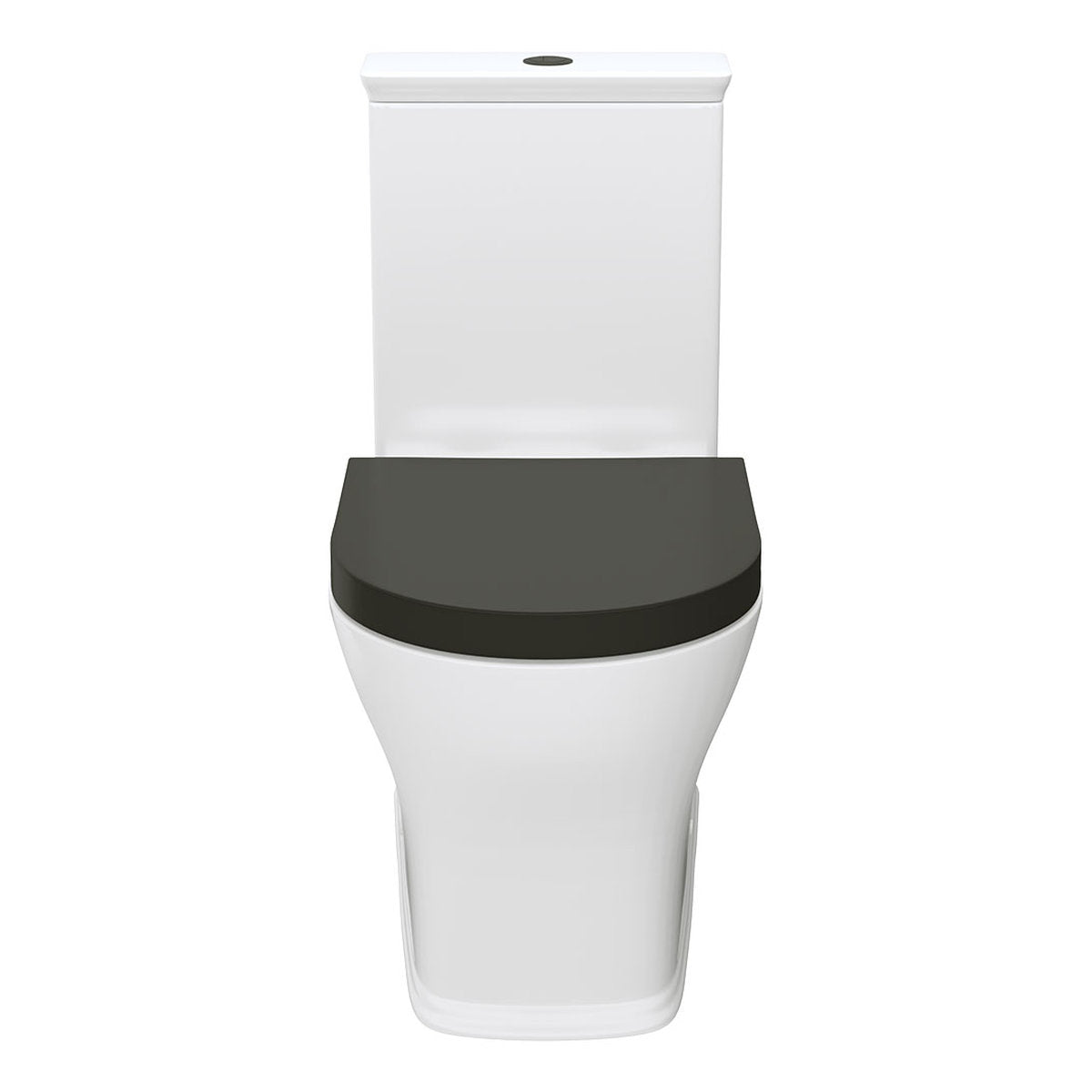 Fienza Lillian Tornado Flush Back-to-Wall Toilet Suite, Gloss White with Black Seat