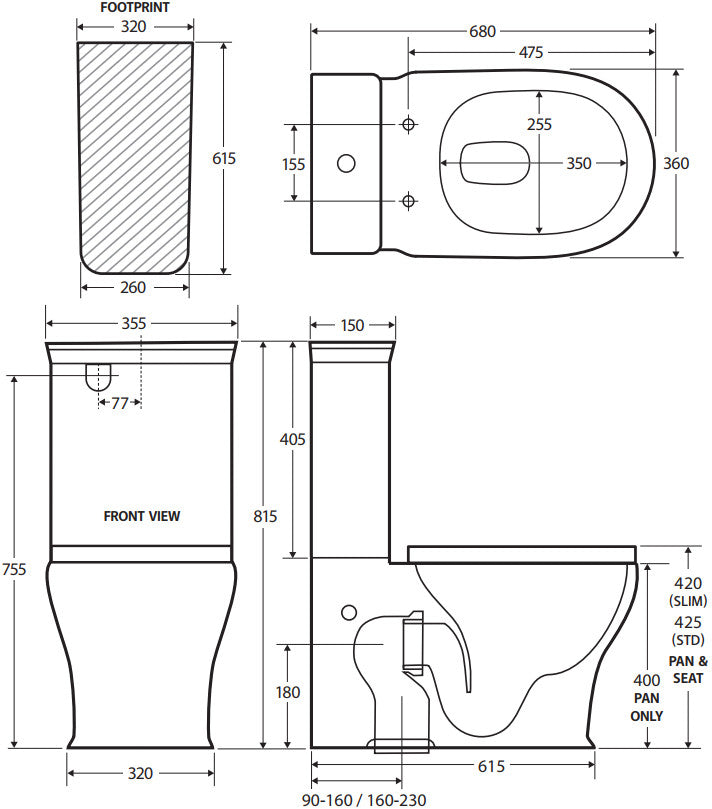 Fienza Lillian Tornado Flush Back-to-Wall Toilet Suite