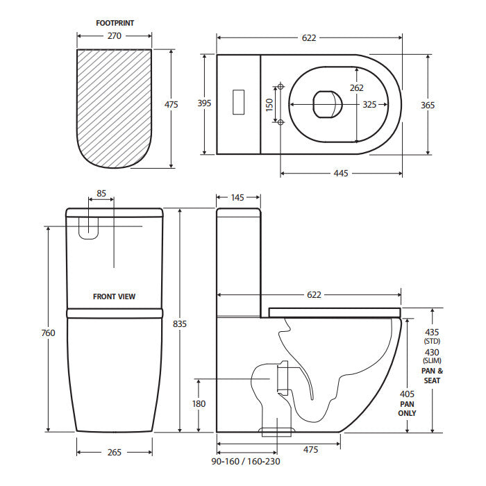 Fienza Joli Tornado Flush Back-to-Wall Toilet Suite