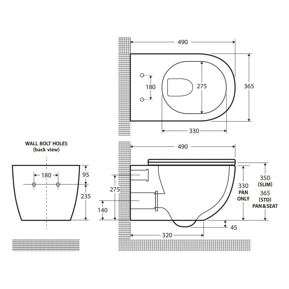 Fienza Koko Tornado Flush Wall Hung Toilet Suite, Slim Seat