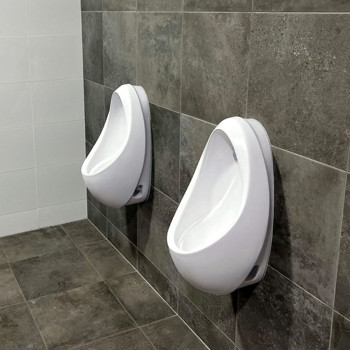 Fienza Isabella Twin Stall Urinal Kit, Gloss White With Zip Flushmaster