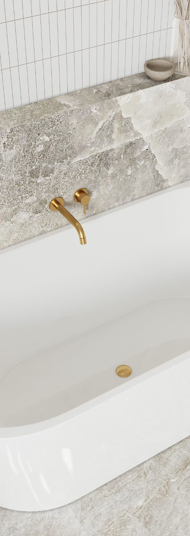 Soothe 1500mm Back to Wall Freestanding Bath, Gloss White