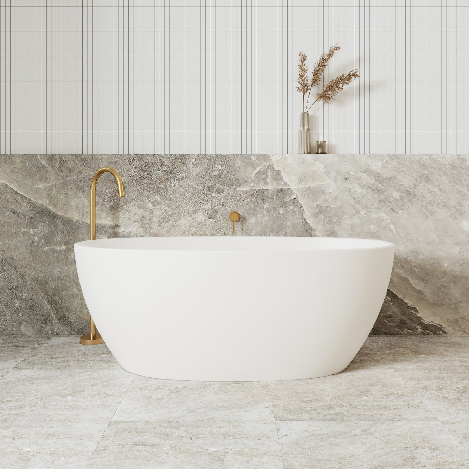 Serene 1500mm Freestanding Bathtub, Matte White