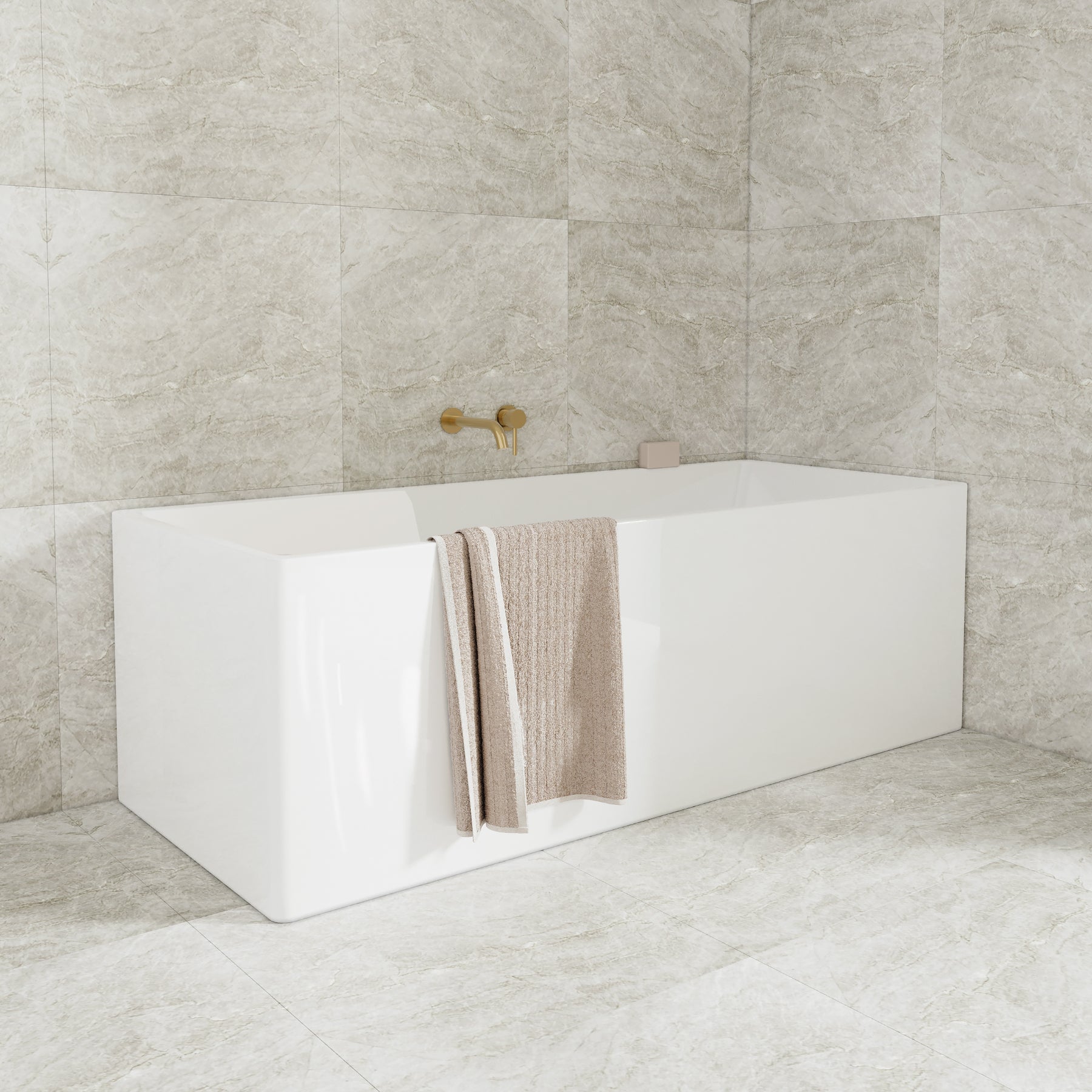 Milano 1300mm Multi-Fit Bath, Gloss White