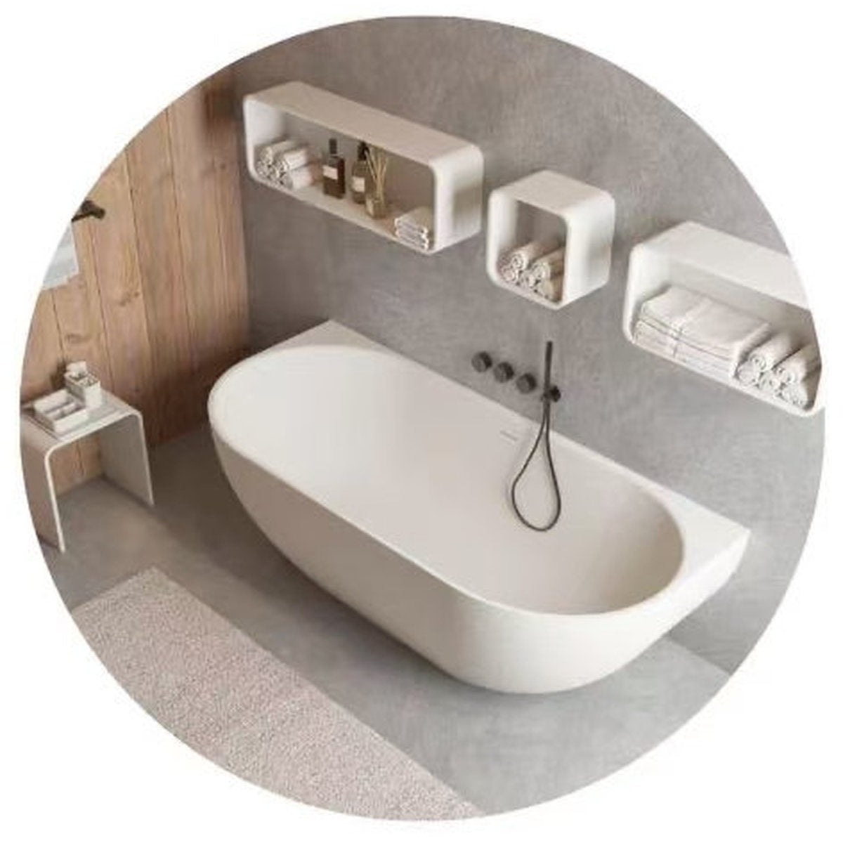 1700mm Back to Wall Bath with Overflow, Gloss White