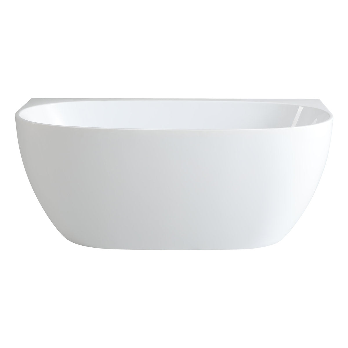 1700mm Back to Wall Bath with Overflow, Gloss White