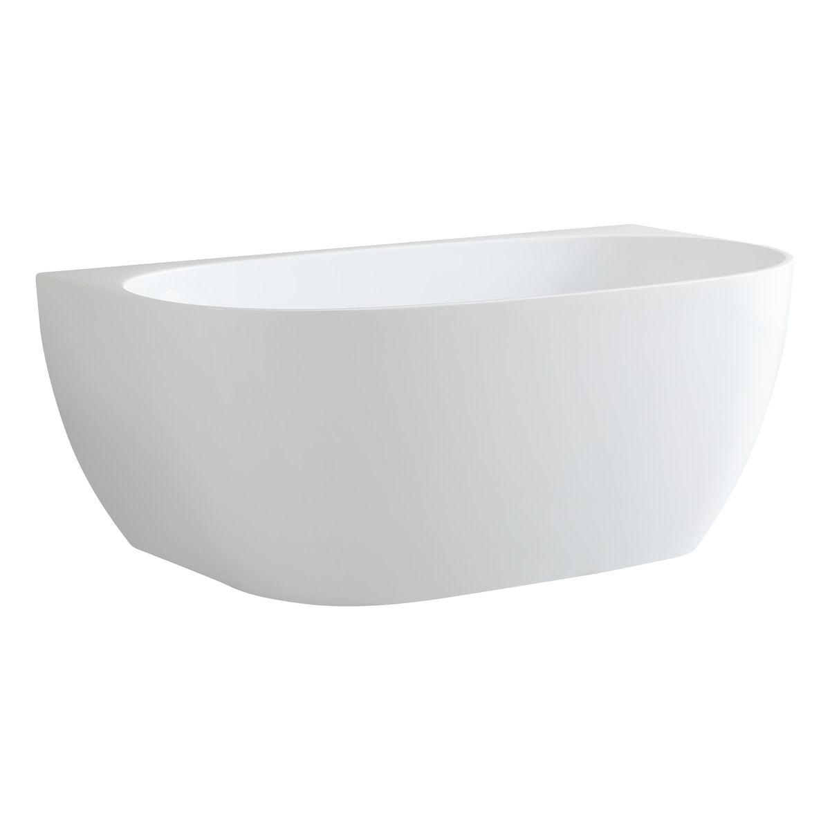 1700mm Back to Wall Bath With Overflow, Matte White