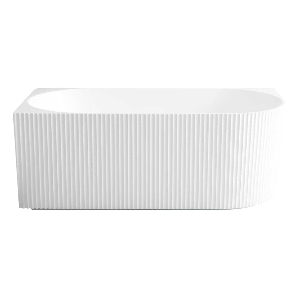 Capri Groove 1500mm Fluted Freestanding Left Corner Bath, Gloss White