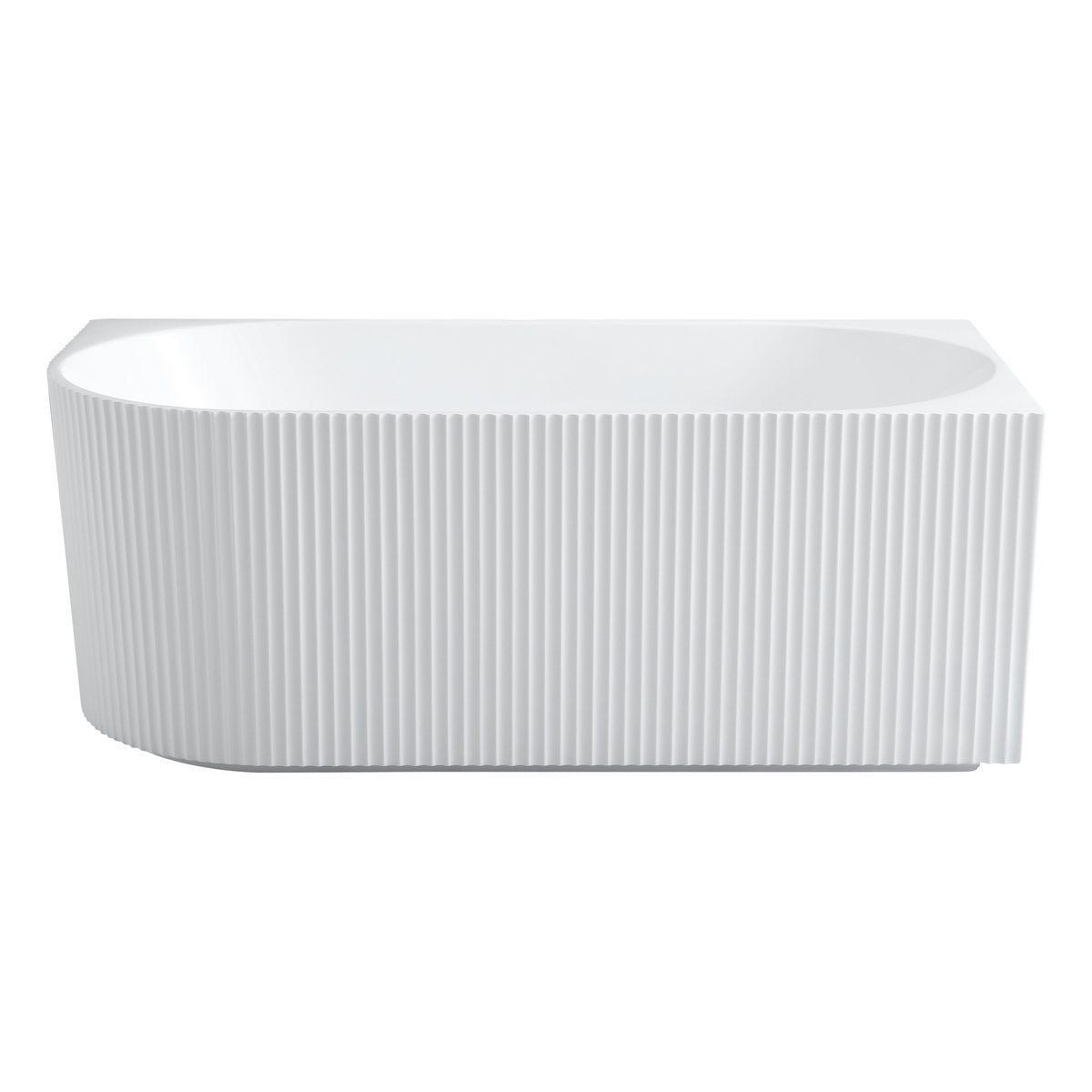 Capri Groove 1500mm Fluted Freestanding Right Corner Bath, Gloss White