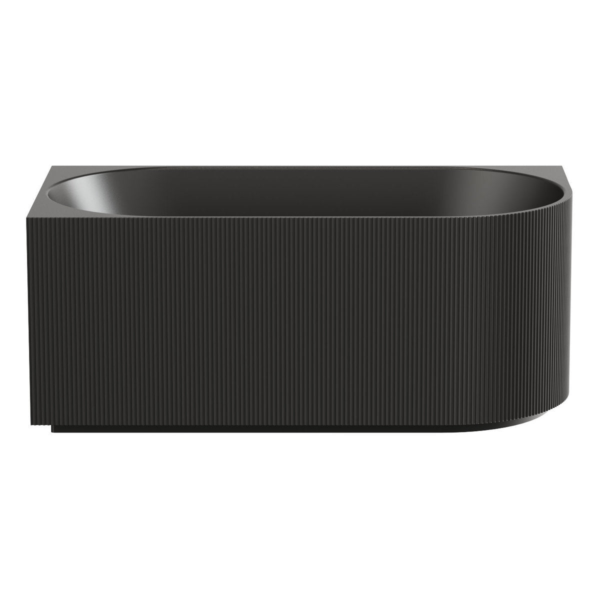 Capri Groove 1700mm Fluted Freestanding Left Corner Bath, Matt Black