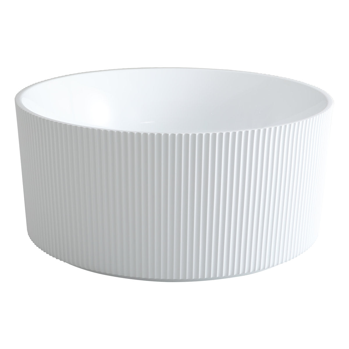 CETO Como Round Groove Bathtub, Gloss White
