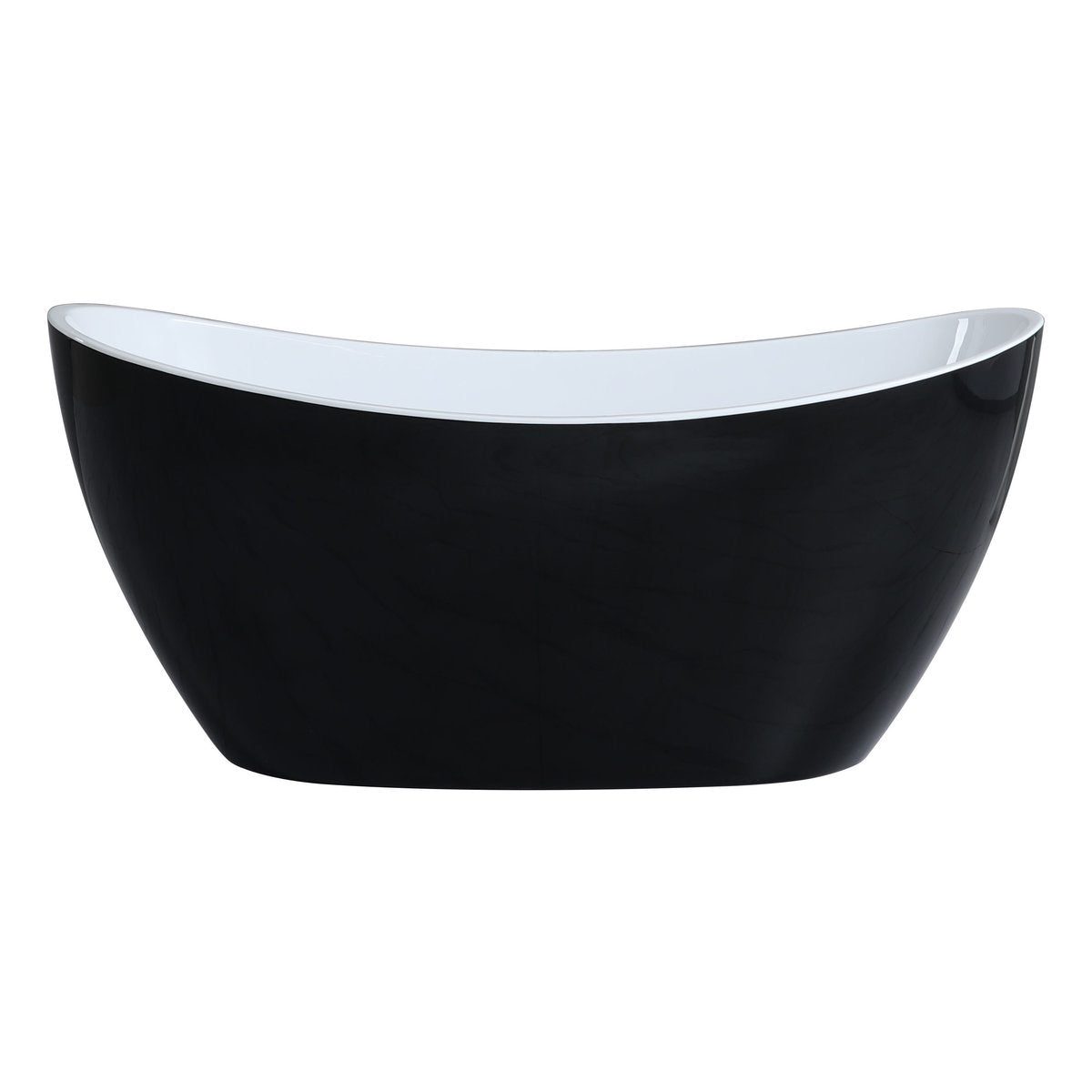 Stella 1660mm Freestanding Bathtub, Gloss Black Outside Gloss White Inside