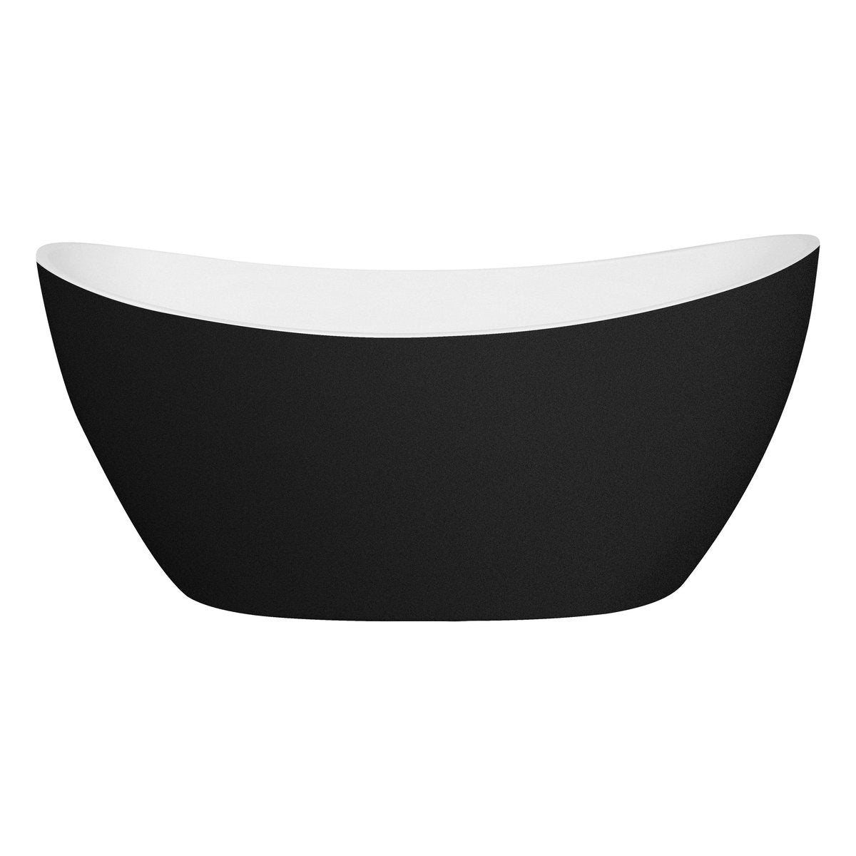 Stella 1500x750x690mm Freestanding Bathtub, Matte Black Outside Matte White Inside
