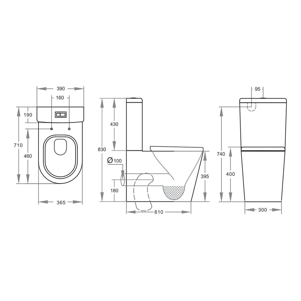 Rimless Toilet Suite with Smart Seat