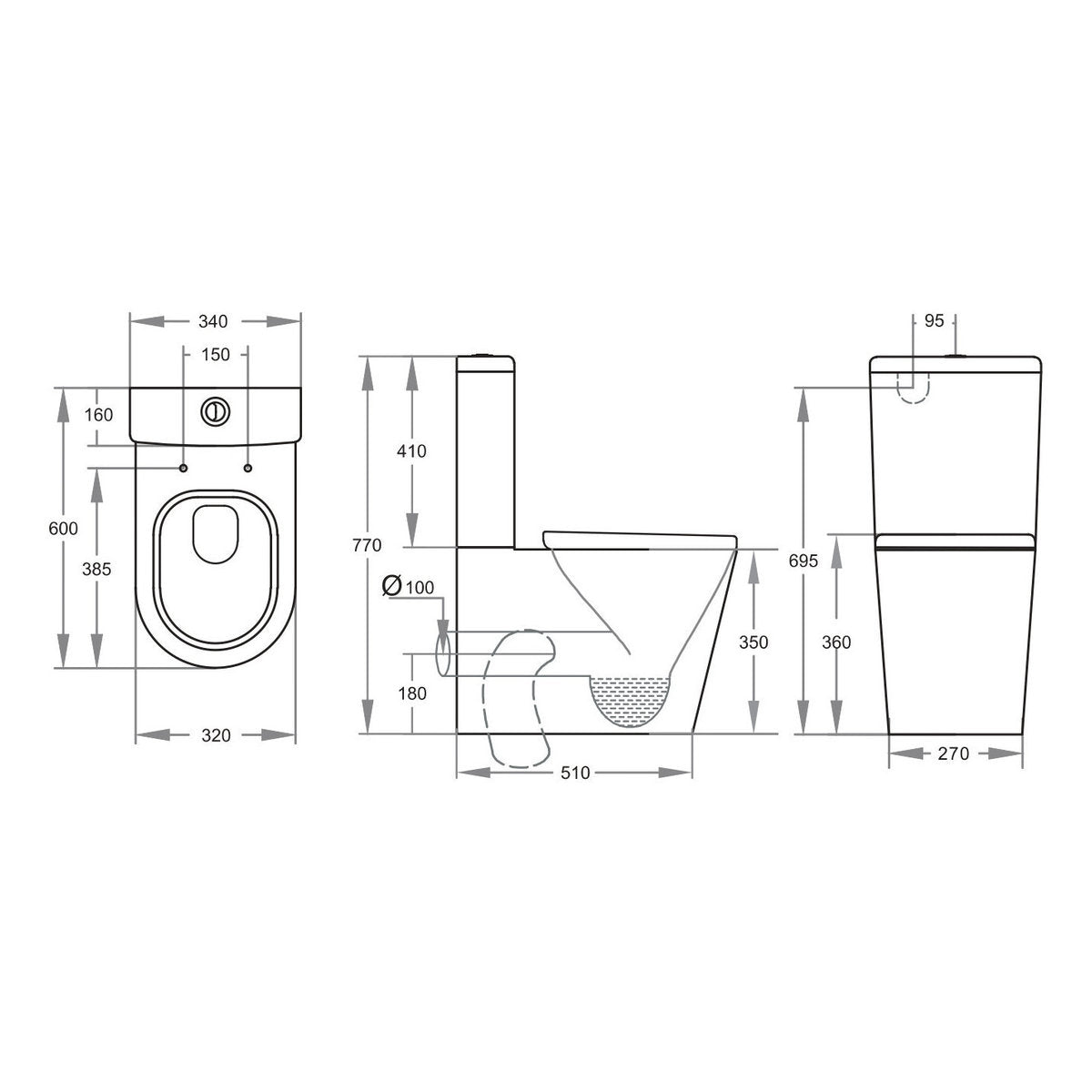 Avis Junior Wall Faced Toilet Suite