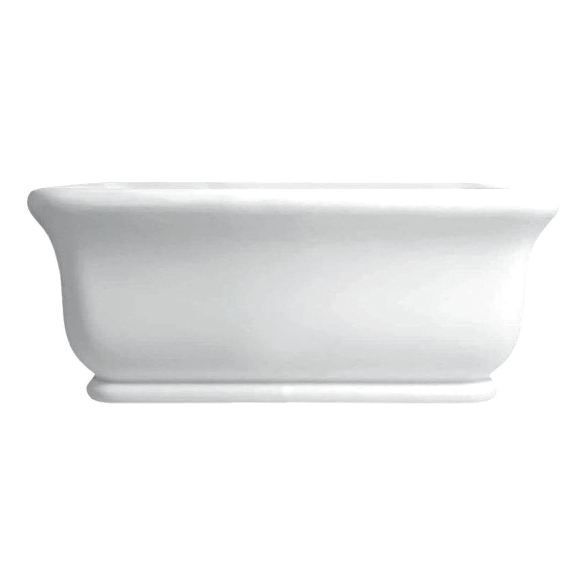 Kirkham 160 x 85 TitanCast Solid Surface Freestanding Bath - Gloss White