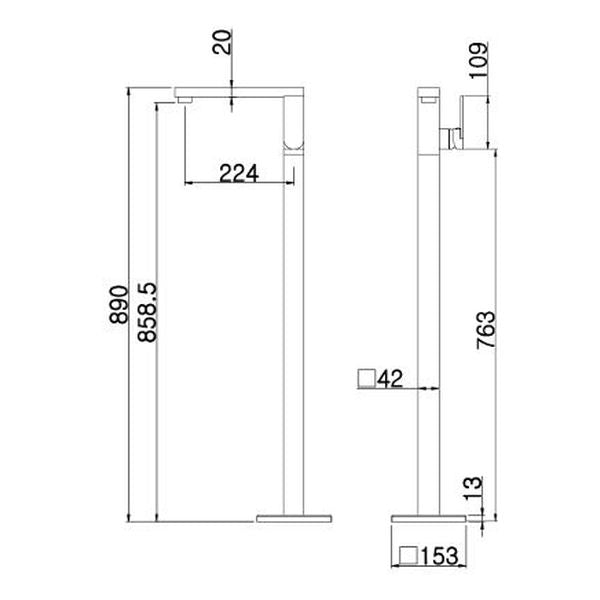 Kiato Bath Filler Mixer Matte Black
