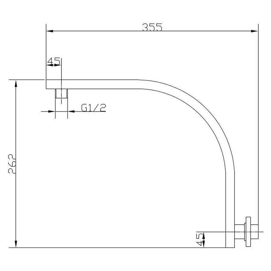 Kiato Raised Shower Arm Chrome