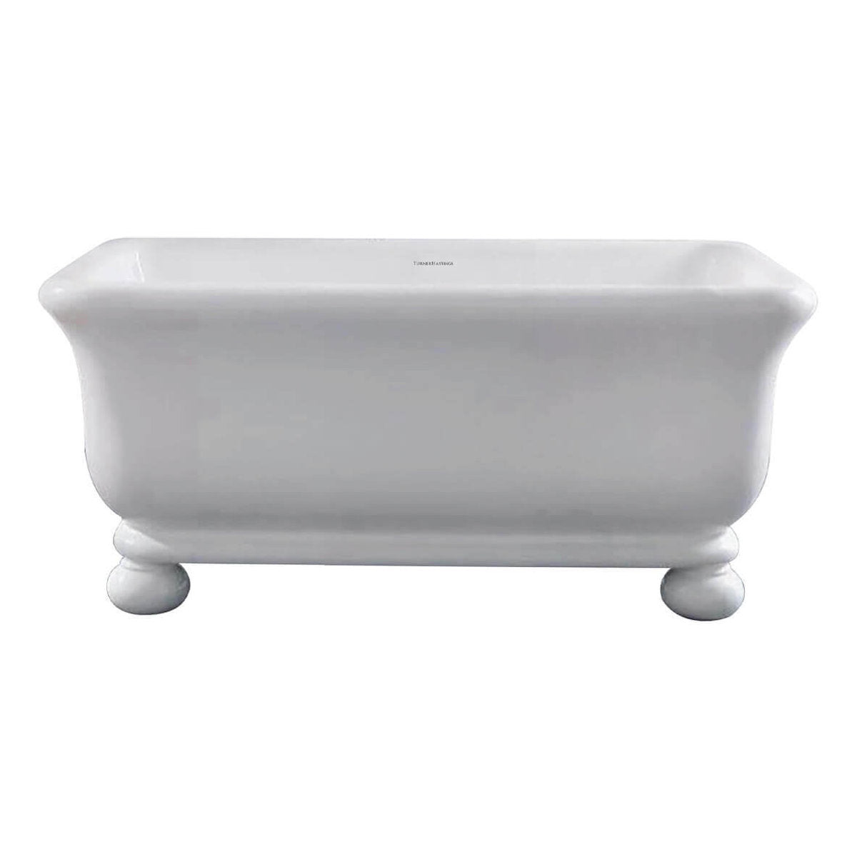 Kirkham 160 x 85 TitanCast Solid Surface Freestanding Bath with Ball Feet - Gloss White