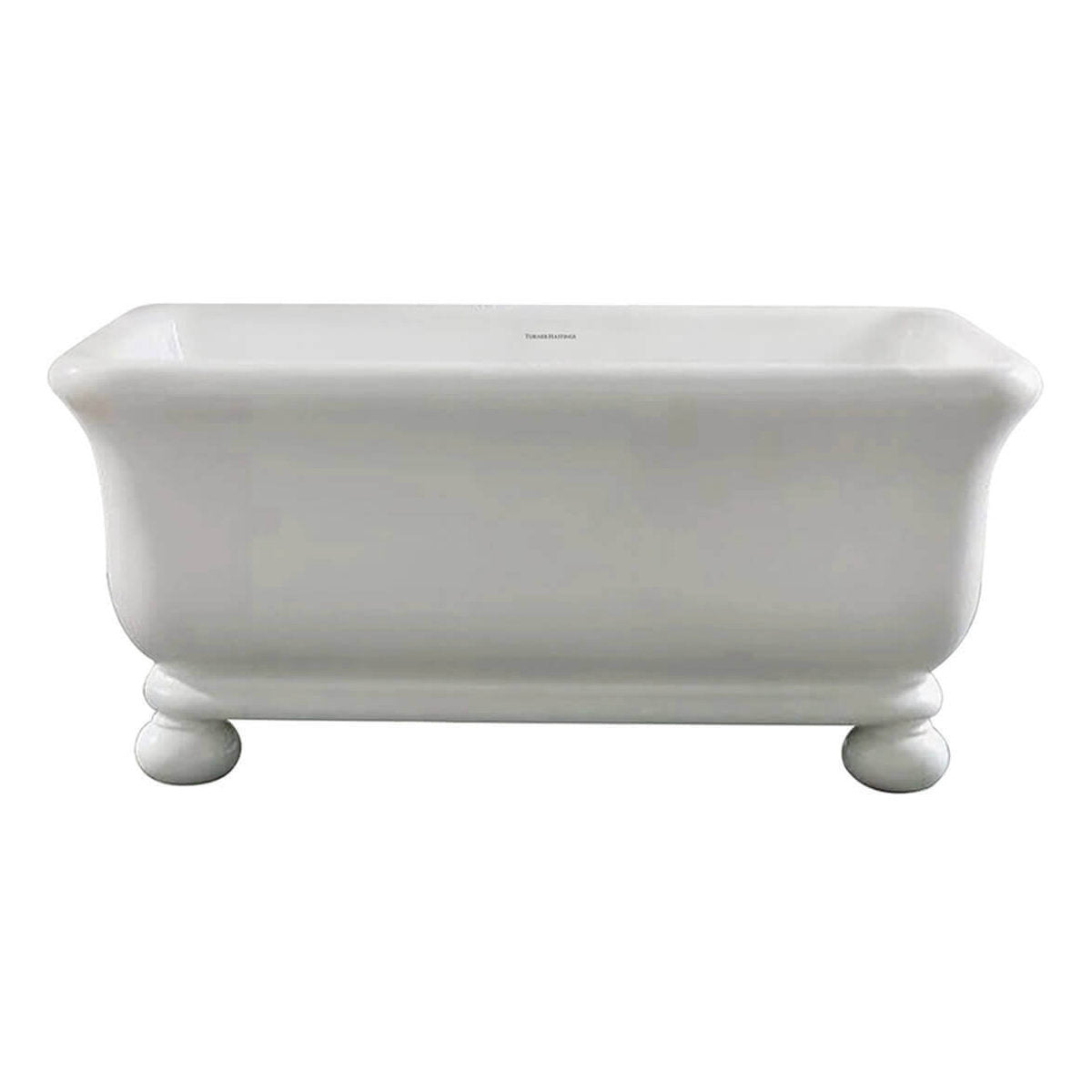 Kirkham 160 x 85 TitanCast Solid Surface Freestanding Bath with Ball Feet - Satin Silk White