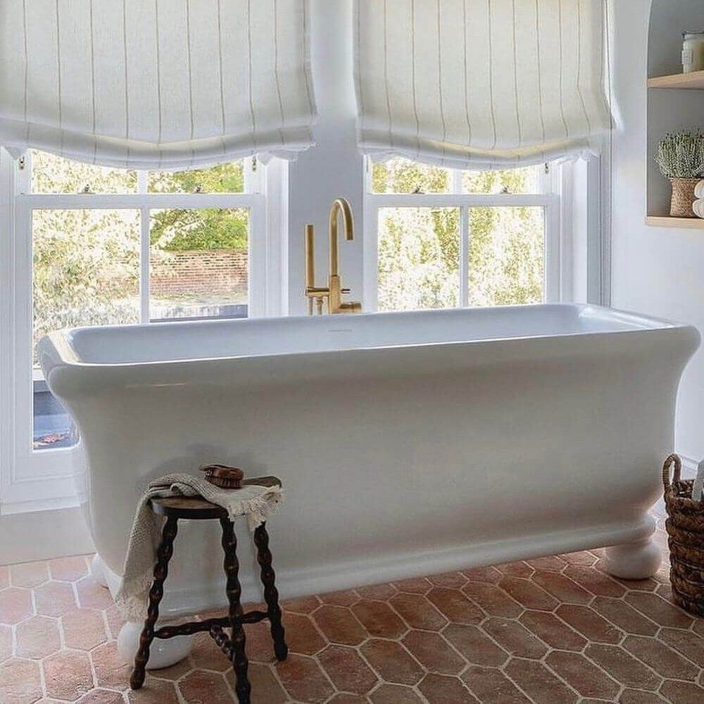 Kirkham 180 x 84 TitanCast Solid Surface Bath With Ball Feet - Gloss White
