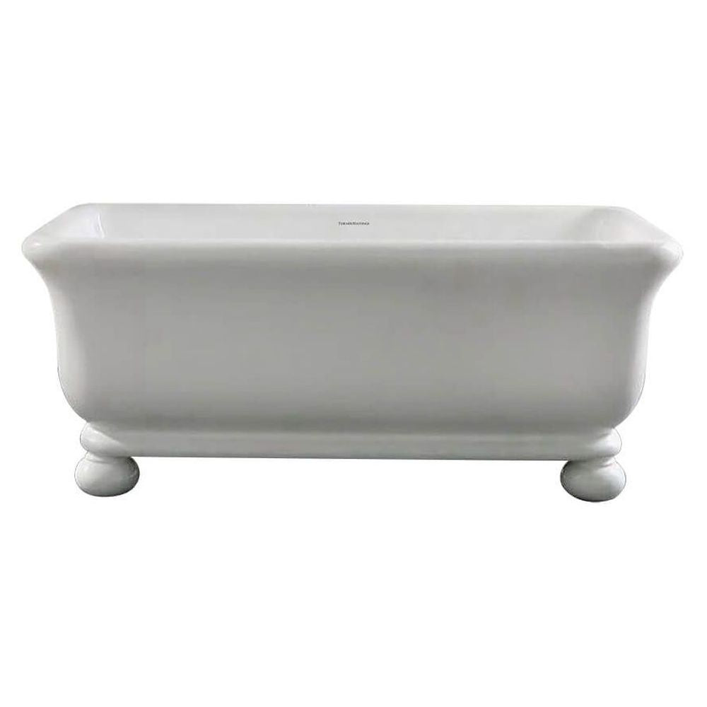 Kirkham 180 x 84 TitanCast Solid Surface Bath With Ball Feet - Gloss White