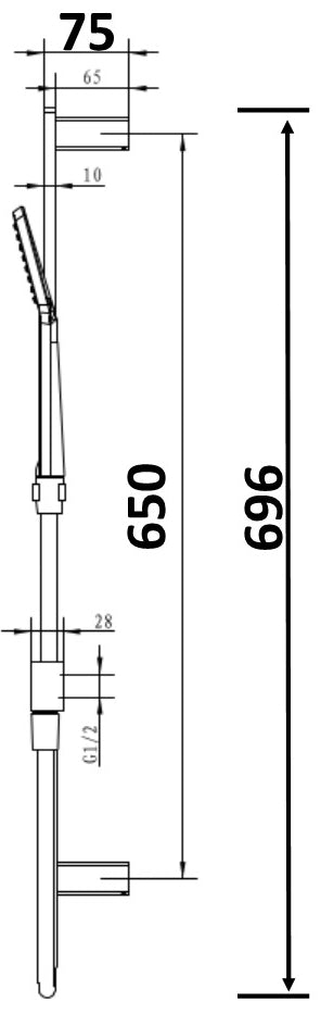 Konti Rail Shower Chrome & Matte Black