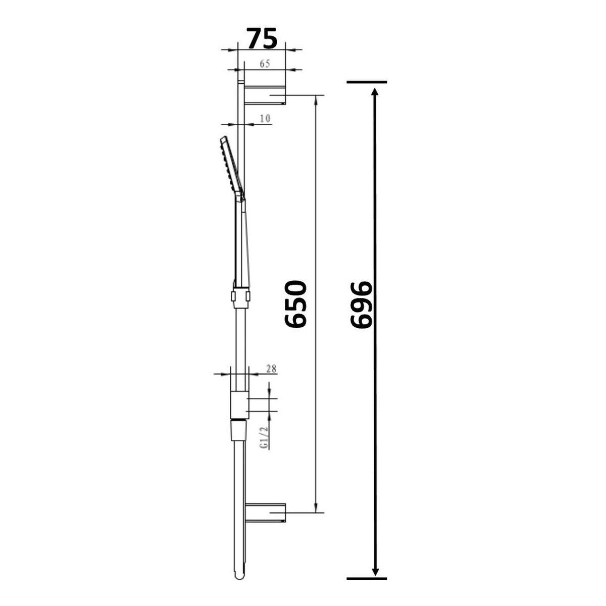 Konti Rail Shower Chrome & Matte Black