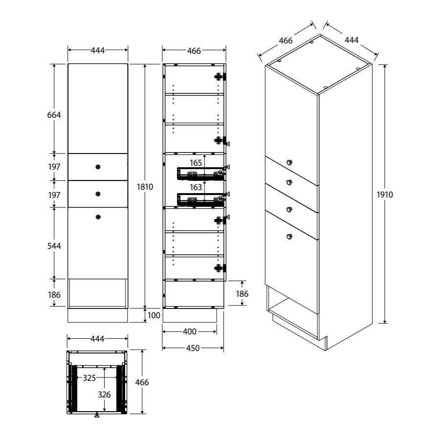 Fienza Kassi Floor Standing Tallboy Cabinet