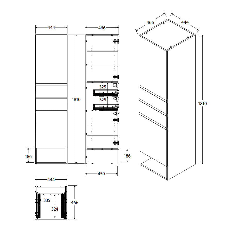 Fienza Kassi Wall-Hung Tallboy Cabinet
