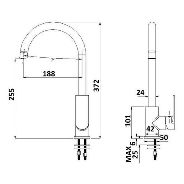 Kiato Sink Mixer Chrome & White
