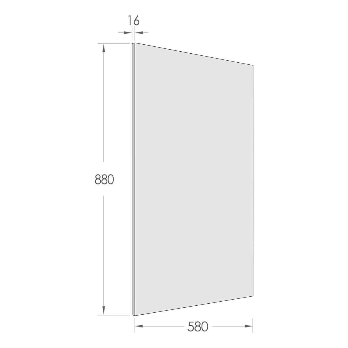 Otti End Panel 880x580x16 Polyurethane White