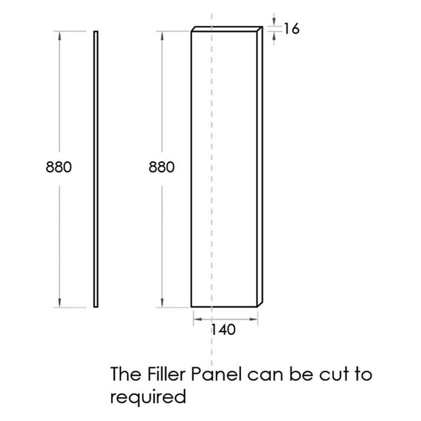 Otti Filler 880x140x16 Black Oak