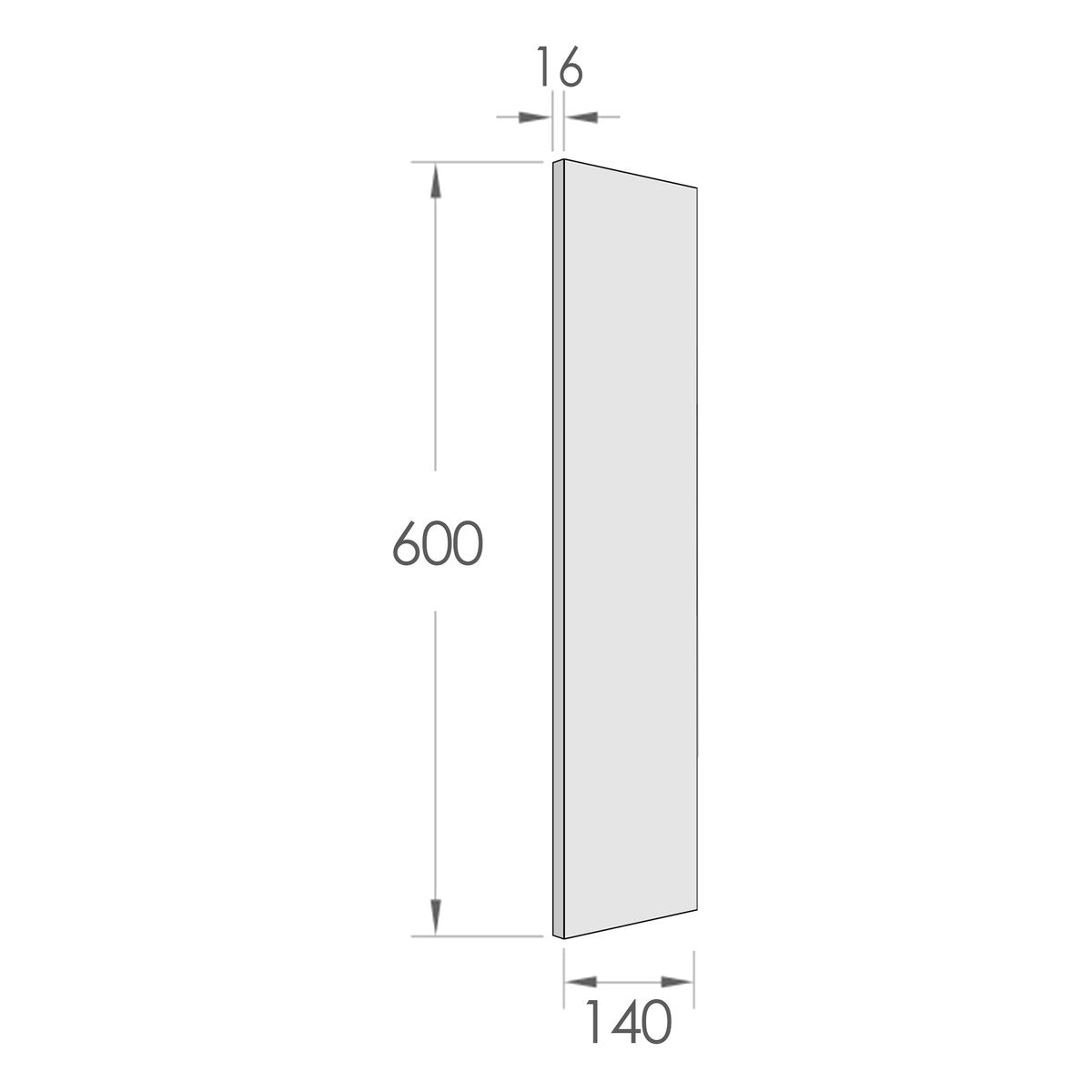 Otti Filler 600x140x16 Polyurethane White