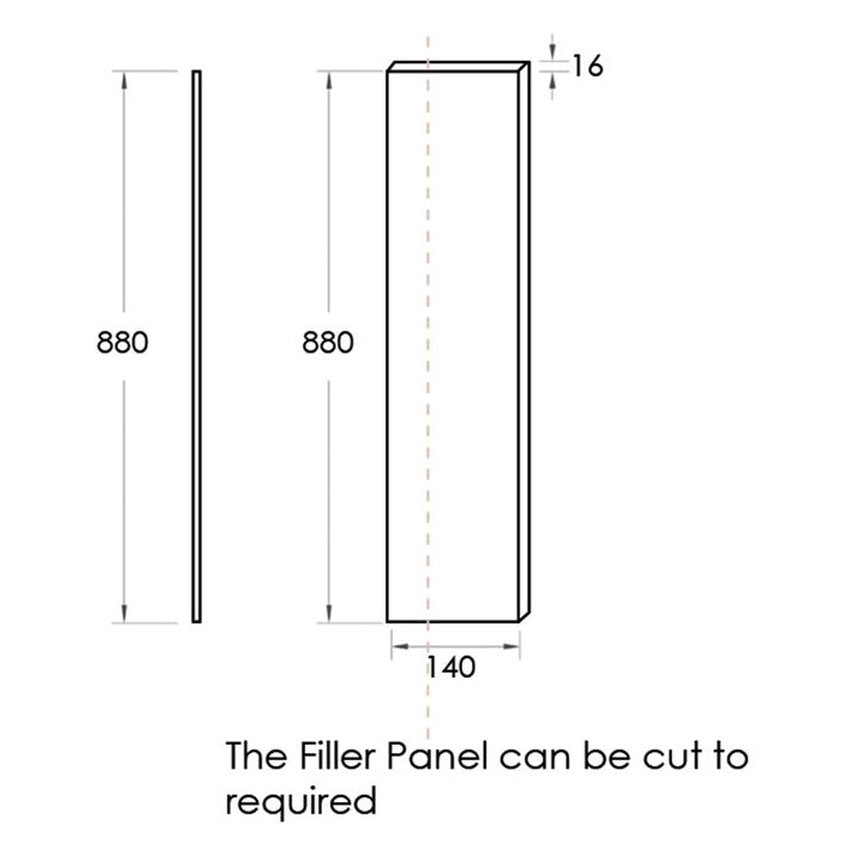 Otti Filler 880x140x16 Polyurethane White