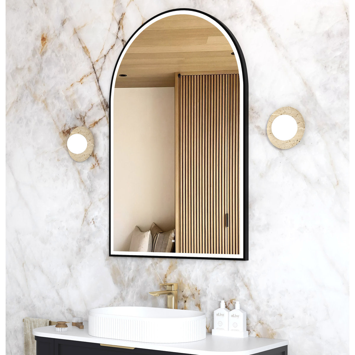 Otti LED Archie 1200x800 Black Metal Frame Mirror