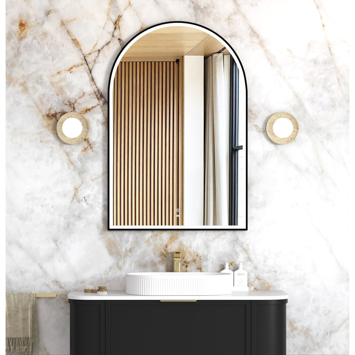 Otti LED Archie 1200x800 Black Metal Frame Mirror