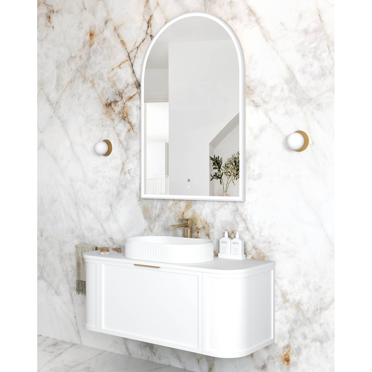Otti LED Archie 1200x800 White Metal Frame Mirror