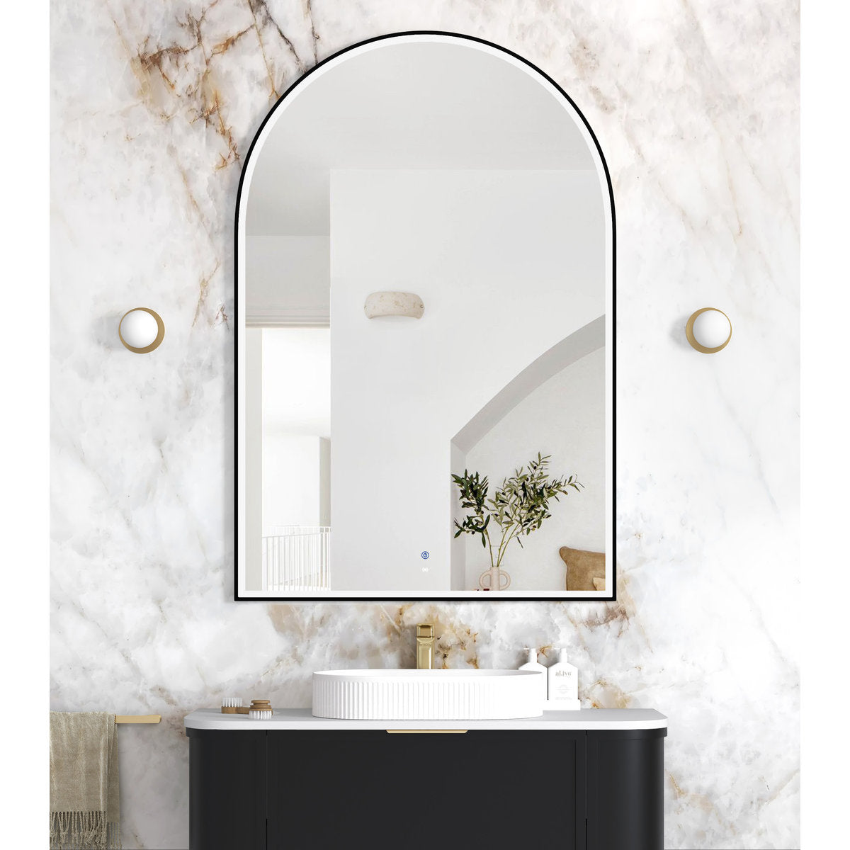 Otti LED Archie 1500x1000 Black Metal Frame Mirror