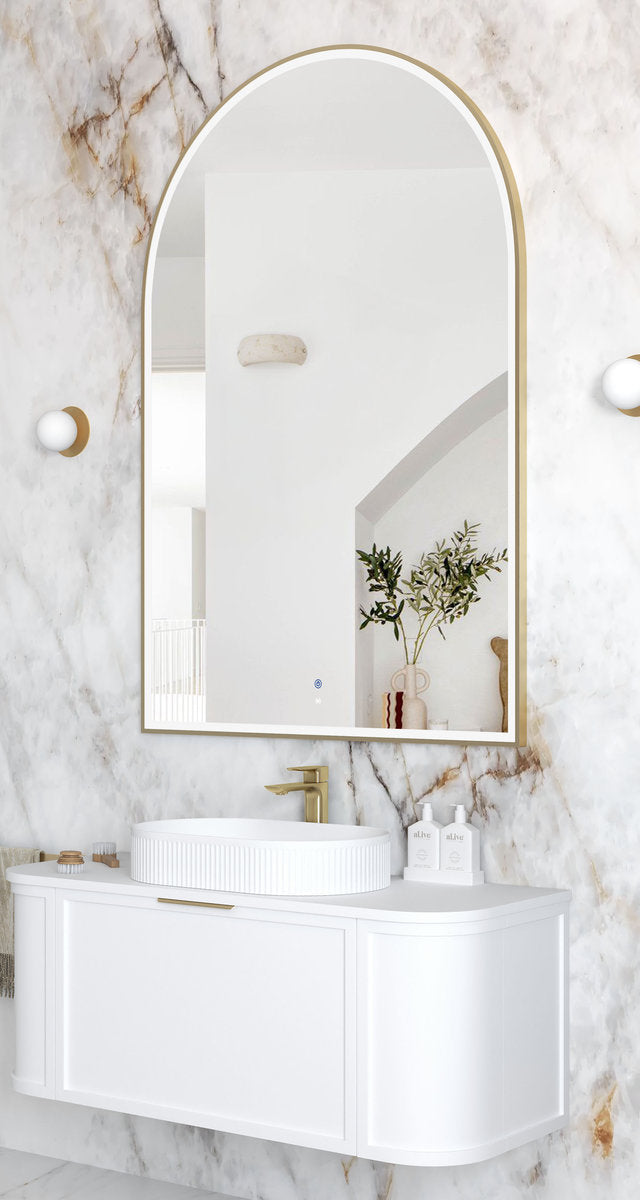 Otti LED Archie 1500x1000 Gold Metal Frame Mirror