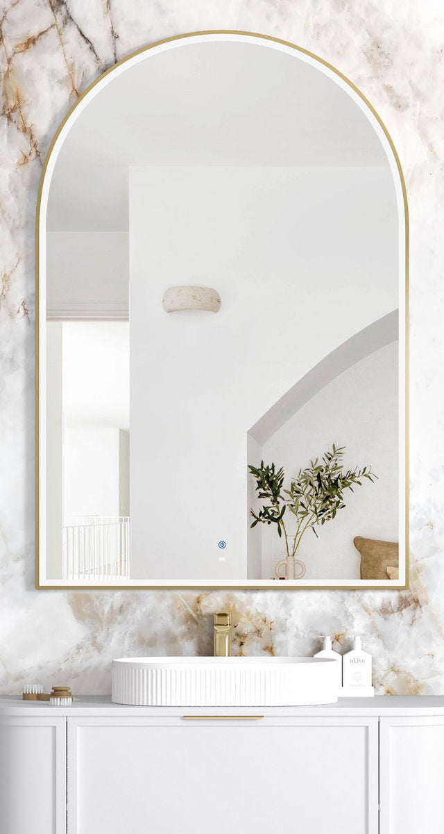 Otti LED Archie 1500x1000 Gold Metal Frame Mirror