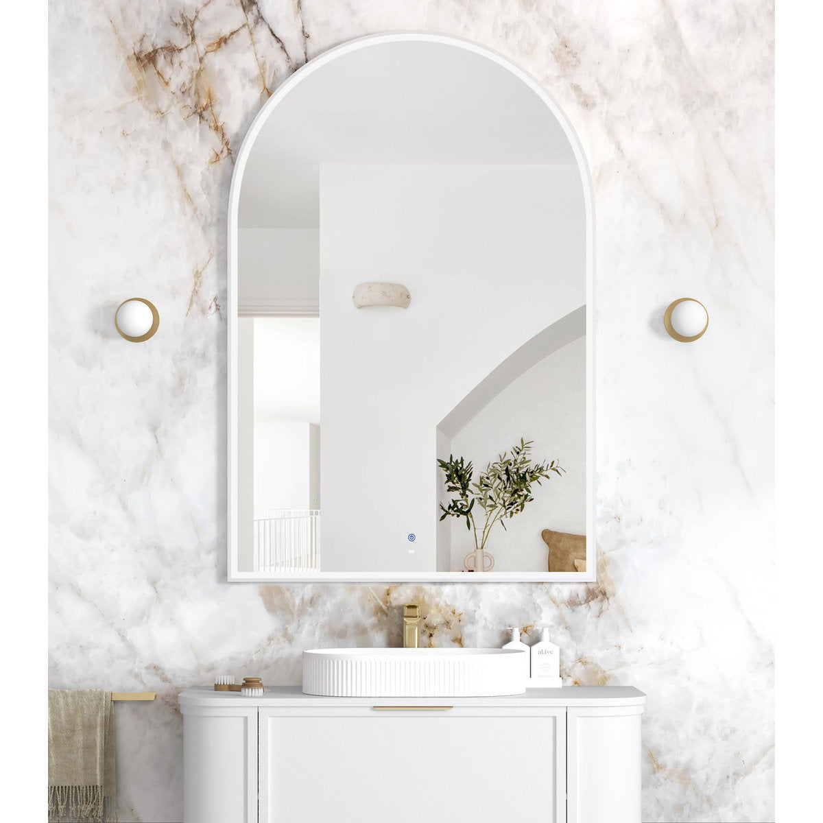 Otti LED Archie 1500x1000 White Metal Frame Mirror